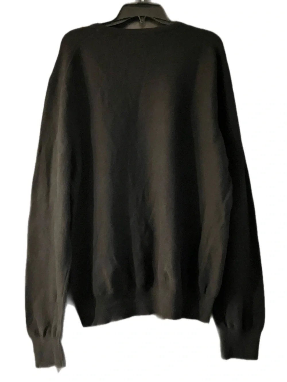 J Crew Black Cotton Knit Garter Stitch Crewneck Sweater XXL Minimalist